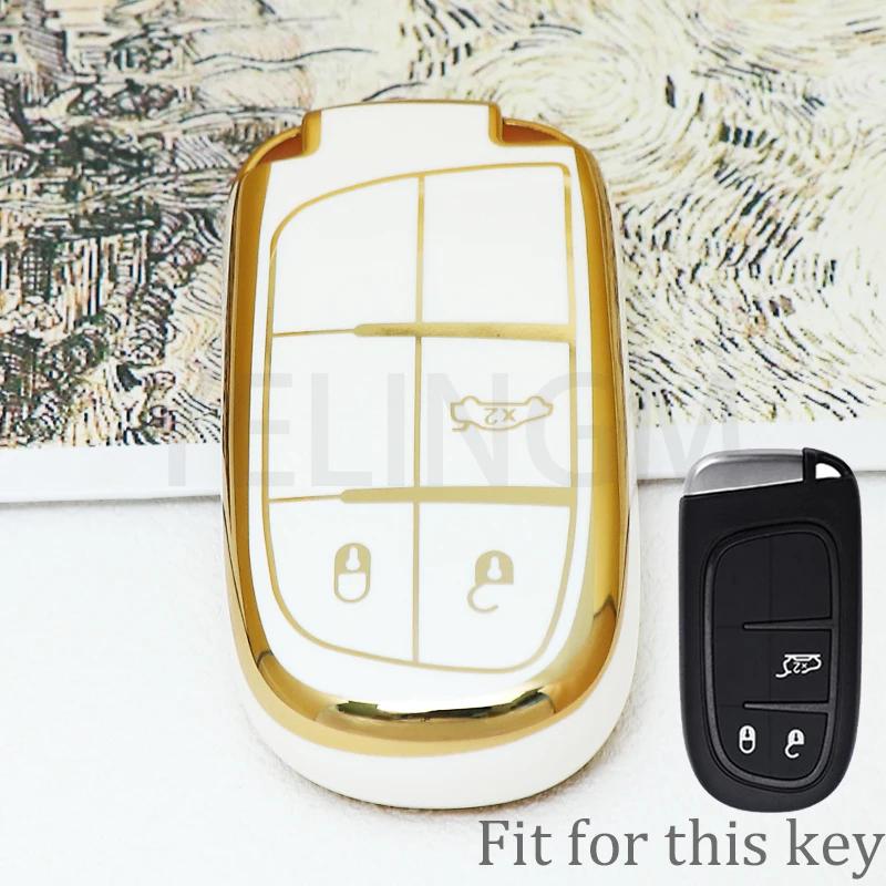 3 5 Buttons Soft Tpu Car Key Case Cover For Jeep Grand Cherokee Dodge Jcuv Dart Journey Chrysler 300C Fiat Remote Fob Keychain