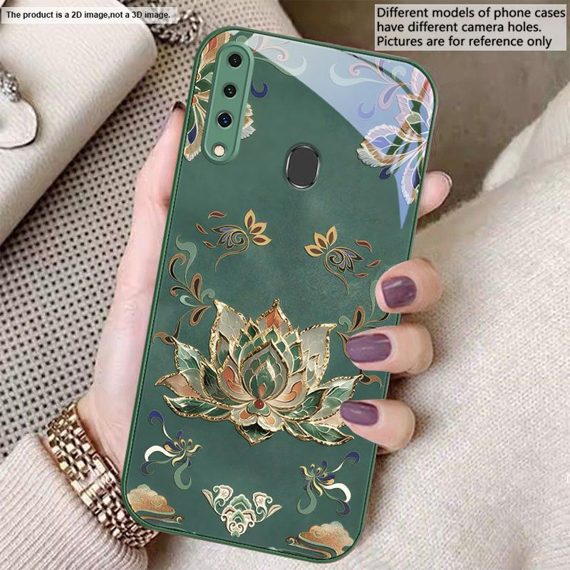 

Gradient Lotus Petals For Samsung A20 30 22 23 24 25 26 31 32 A33 34 35 42 50 51 52 53 54 55 56 70 71 72 73 glass phone case Galaxy A73 5G