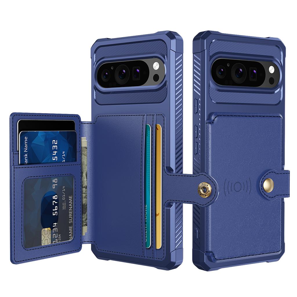 ZM03 For Google Pixel 9 Pro/9 Case with Card Holder PU Leather+TPU Phone Back Cover