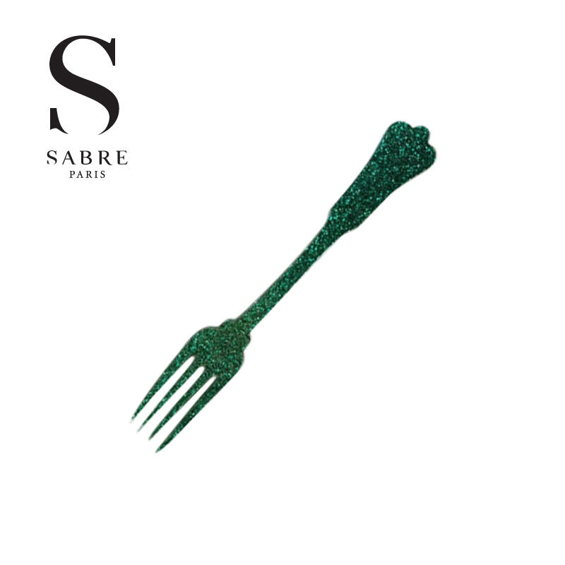 

[Sabre Paris] Glitter Cake Dessert Fork 14.7cm (Green)