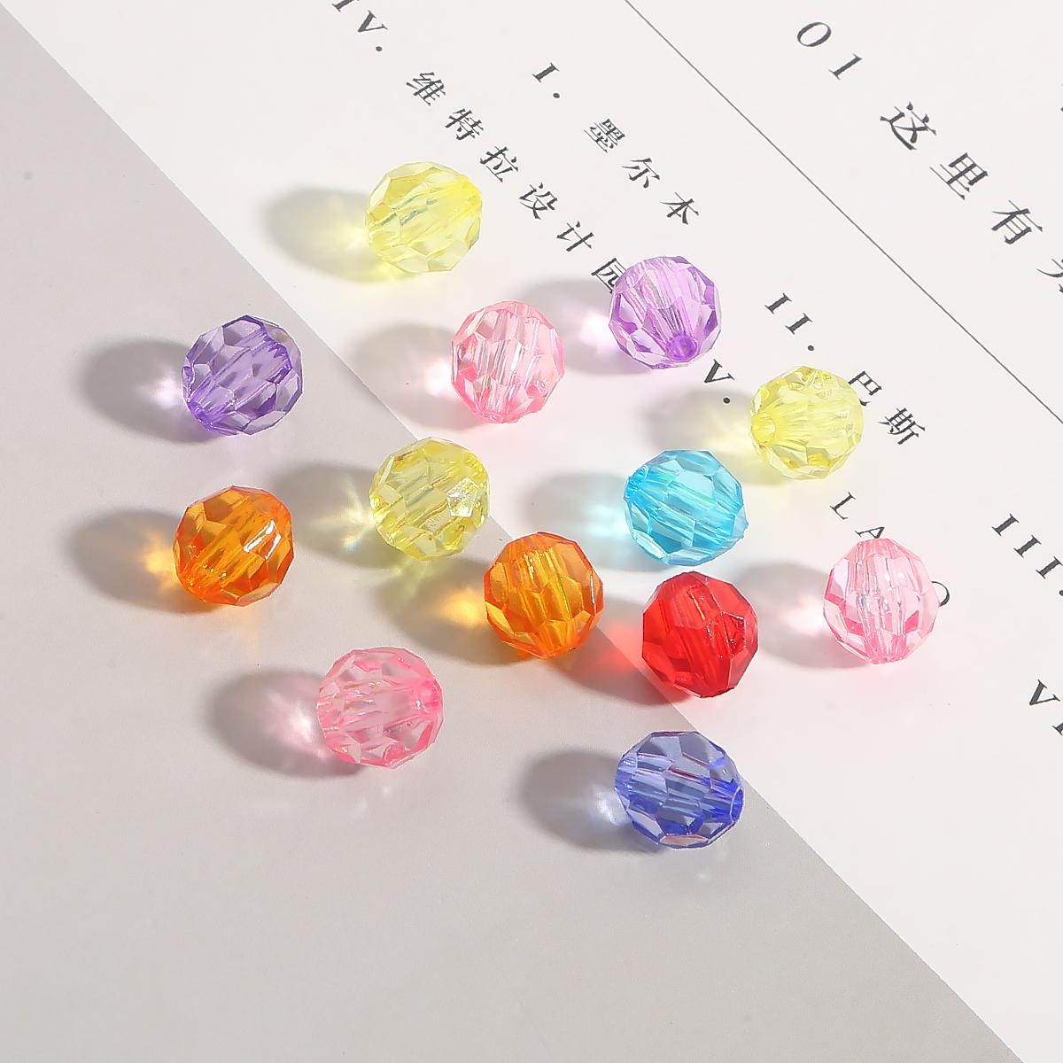 

30-200 шт. граненые акриловые бусины, цветные прозрачные, свободные разделительные бусины для изготовления ювелирных изделий, аксессуары своими руками 10mm 50pcs разноцветный