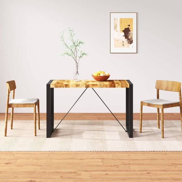 VidaXL Table de salle à manger Bois de manguier brut 120 cm