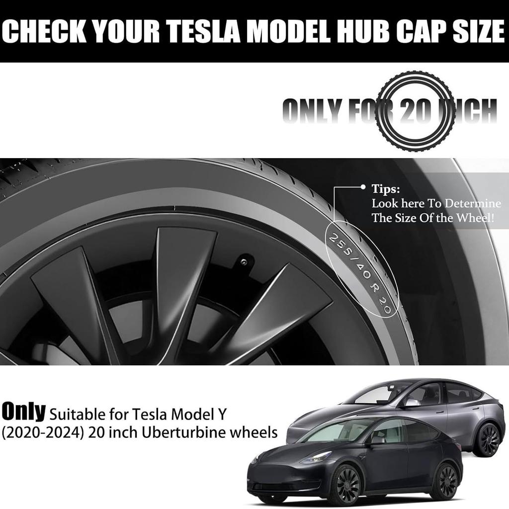 Tesla Model Y 20" Wheel Rim Protector Hub Caps