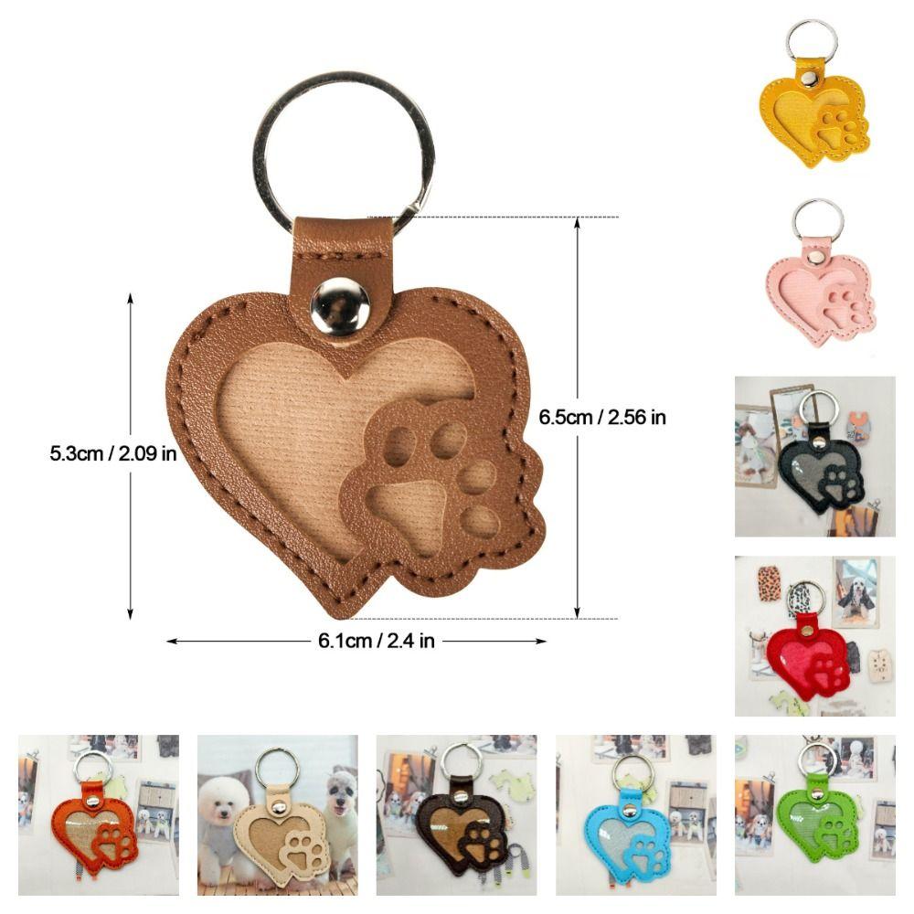 PU Leather Pet Hair Key Chain Portable Memorial Key Chain Pet Hair Storage Bag  Pet Loss Memorial