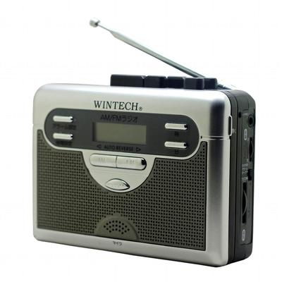 WINTECH Tonbandgerät mit Radio (FM Wide-kompatibel) Silber Auto Reverse PCT-11R2
