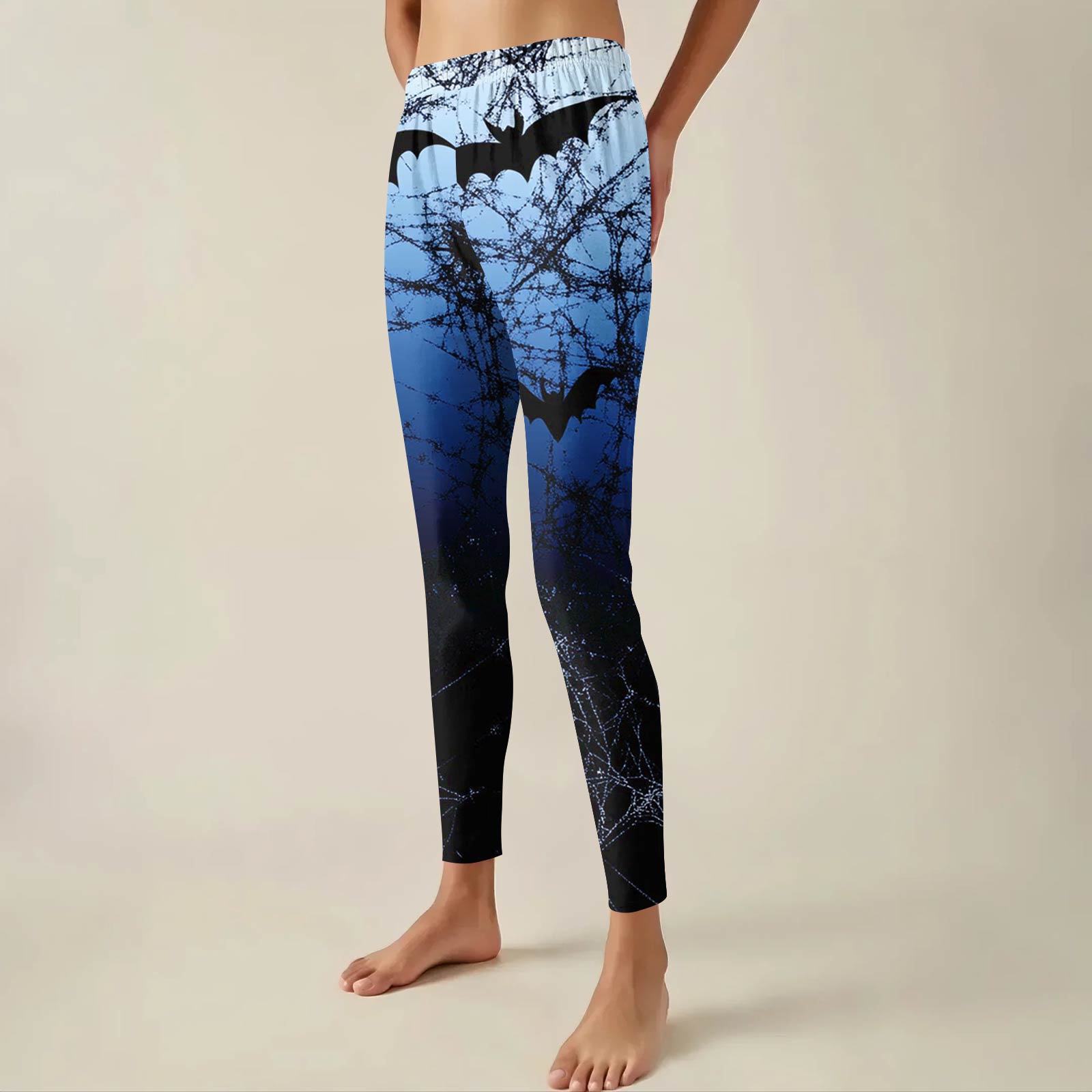 

Женские брюки с эластичным мягким низом и принтом Хэллоуина, повседневные домашние спальные брюки XXL