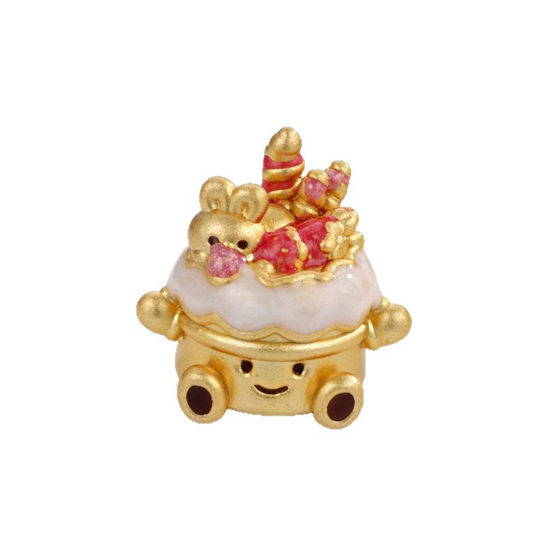 Sterling Silver 999 Strawberry Garden Cake Beads for DIY Jewelry