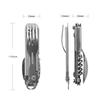 Outdoor Tableware Multi-function Portable Knife Fork Spoon Bottle Opener Foldable Cutlery Camping Equipment