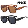 2PACK Fashion Square Sunglasses Women Brand Luxury Eyewear Women/Men Y2K Vintage High Quality Glasses Women  Mujer