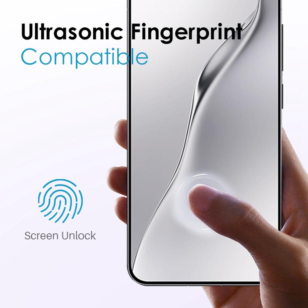 NORTHJO For Xiaomi 15 Pro TPU Phone Case+3D Curved Tempered Glass Film (Support Fingerprint Unlock)