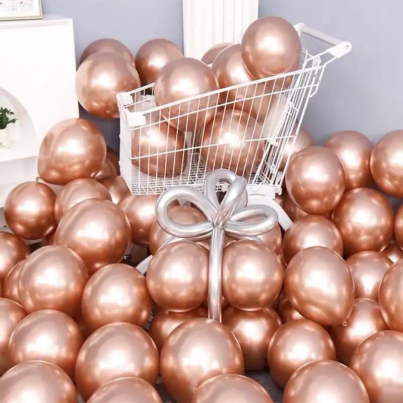 10 Inch Metallic Pink Balloons Metal Blue Silver Gold Balloon Wedding Anniversary Birthday Party Baby Shower Decoration