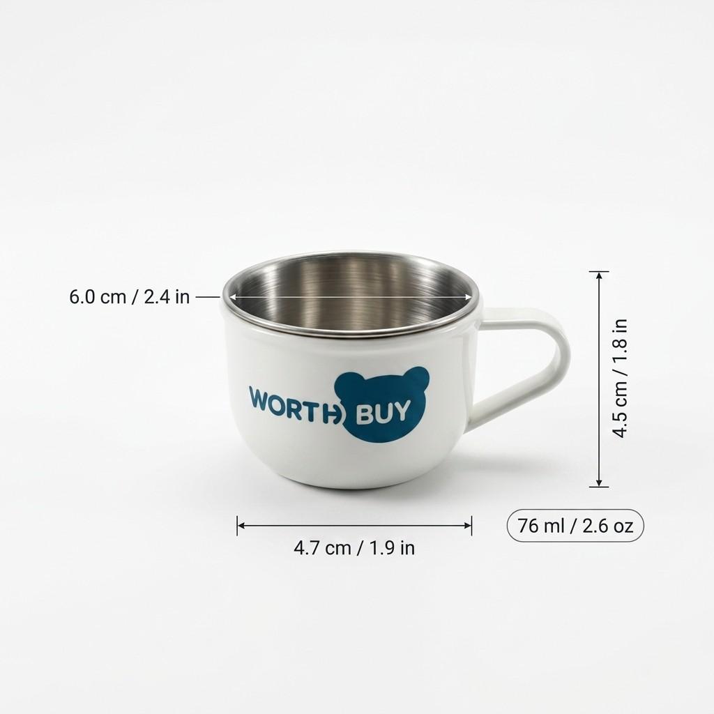 Kawaii Cute 304 Stainless Steel Coffee Mug Kids Milk Cup Anti-scald Plastic Tea Water Cups Portable Unbreakable Home Drinkware