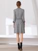 2025 Fall/Winter Retro European & American Houndstooth V-Neck Mid-Length Knitted Dress