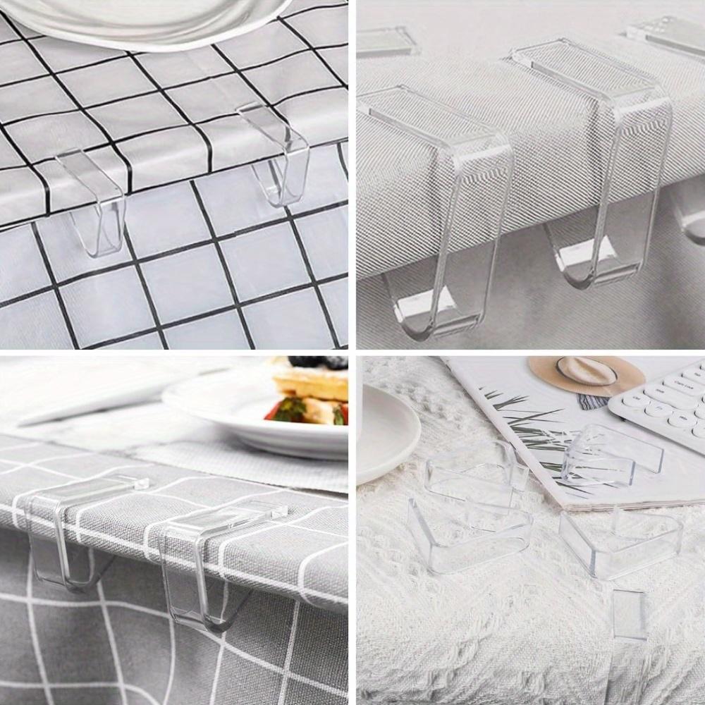24Pcs Transparent Tablecloth Clips Anti-Slip Table Cover Clamps Plastic Table Cloth Clips Windproof Table Cover Holder Clamps