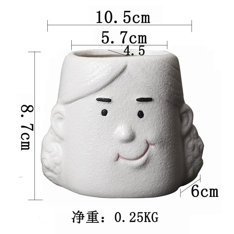 New Gardening Ceramic Flower Pot White Creative Desktop Succulent Flower Ornament