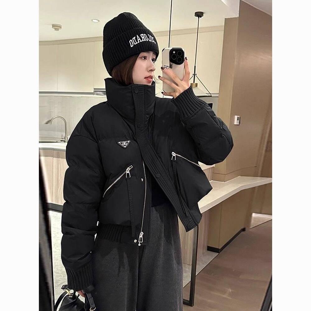 Down Cotton Clothes Women's Winter New Loose Thickened Warm Stand-up Neck Cotton-padded Jacket