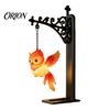 Magical Lantern for Reading Nook Hanging Magic Owl Bird Deer Bookend Lamp, Gothic Metal Bookshelf Light, Relaxed Light Den Vintage Library Animal