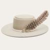 Ribbon Embellished Felt Hat Pork Pie Pure Wool Top Hat