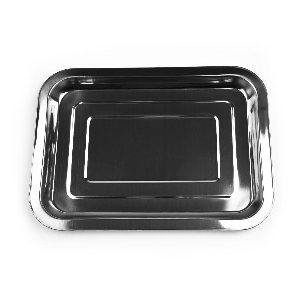 Stainless Steel Rectangle Baking Sheet Pan For Toaster Oven Cookie Baking For Baking Cookies, Cinnamon Rolls, Sticky Buns