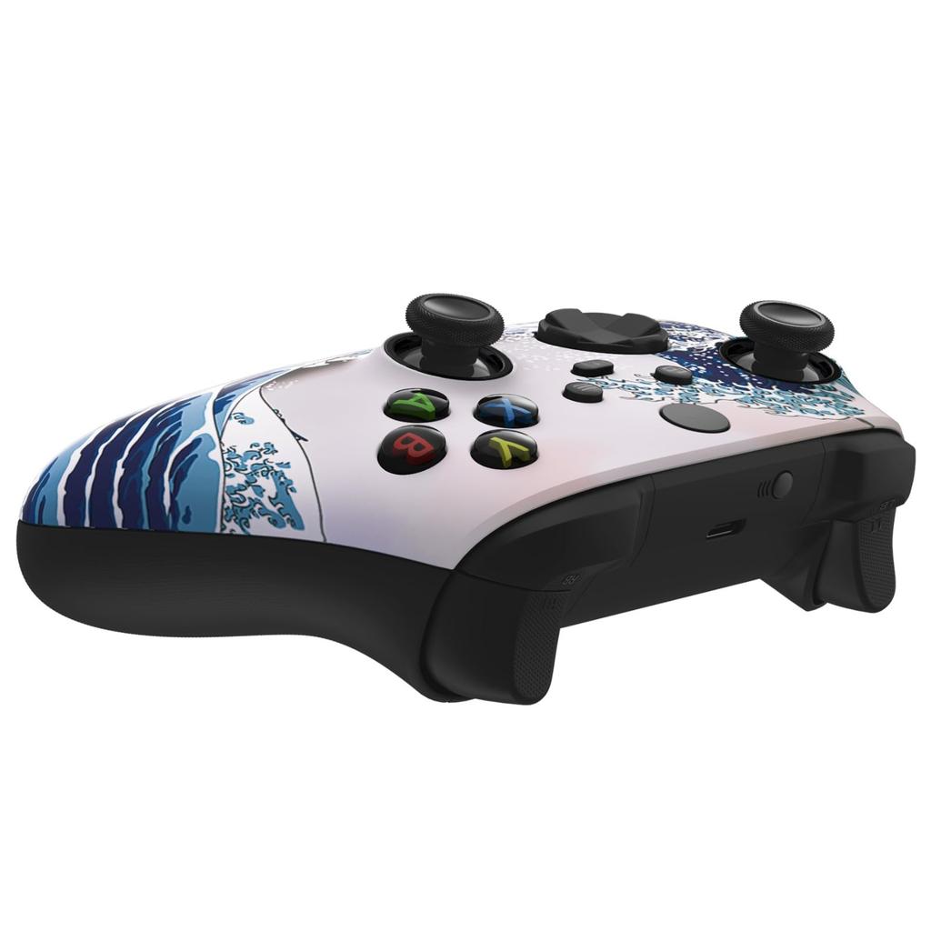 eXtremeRate Replacement Face Shell with ASR Version Custom Front Cover Faceplate for Xbox Core and Xbox Series X S Great Ring, & [The Wave]