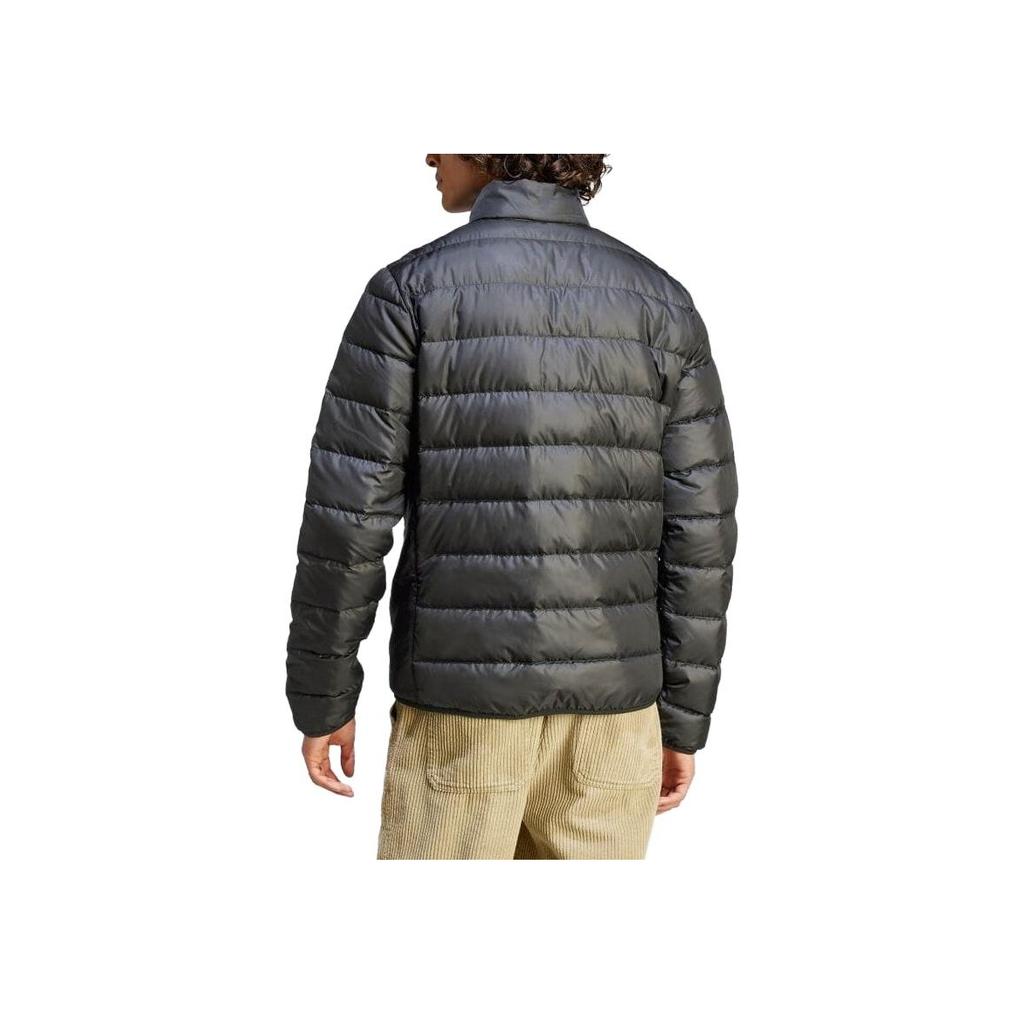 Adidas Essentials Light Down Jacket Solid Color Stand Collar Zipper Long Sleeve Jacket Men Jacket Black HZ5730