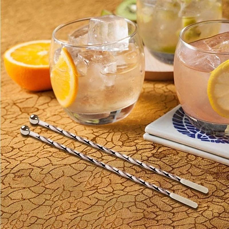 Gold Stainless Steel Stirrers 7.5 Inch Stir Sticks with Small Rectangular Paddles for Stirring Coffee Beverages Swizzle Stick