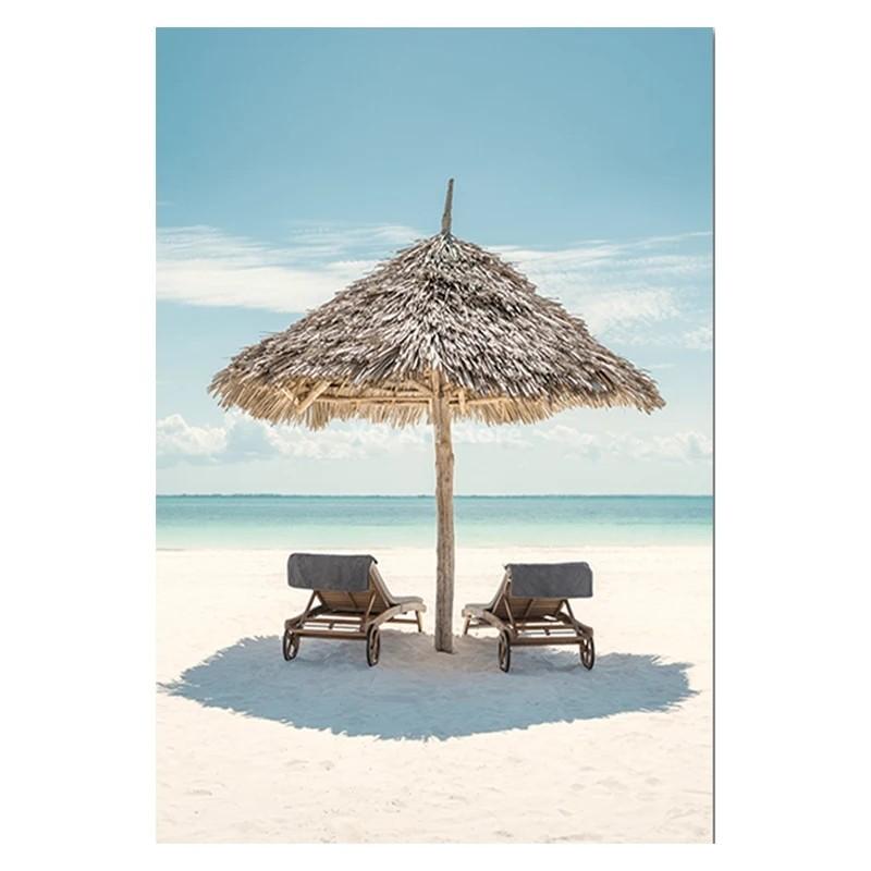 

Скандинавский пляж, море, океан, холст, настенный художественный постер, мост, листья, черепаха, чайка, принт, живопись, яркая летняя картина, украшение для дома 21x30cm No Framed