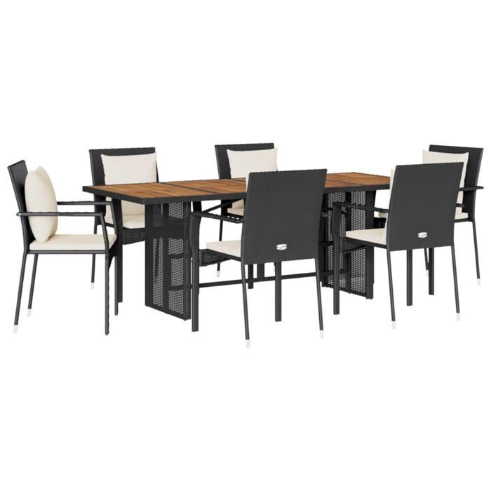VidaXL 7-Piece Garden Dining Set with Cushions, Patio Table and Chairs, Patio Furniture, Outdoor Furniture, 3213498