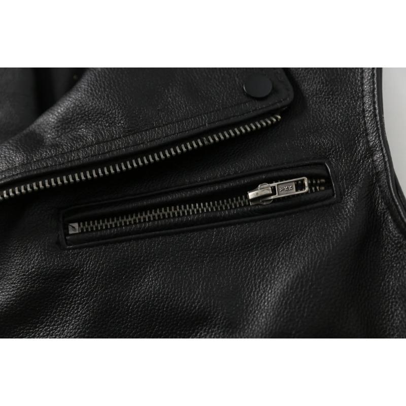 Chinese Size Genuine Leather Vest Men 100% Real Cowhide Slim Fit Motorcycle Vests Biker Sleeveless Jackets Spring Autumn Asian Size M595