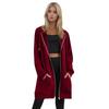 Women's Solid Color Zippered Sweatshirt Top Daily Casual Raglan Long Jacket (Without Hood Drawstring)