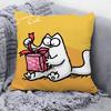 Cartoon Cute S-Simons Cat Pillow Case Square Double‑Sided Print Cushion Case For Sofa Home Bedchamber Decor Gift