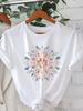 Vintage Mandala Floral Graphic T-Shirt, Boho Casual Crew Neck Tee,Spring Summer Top for Women, Mother's Day & Birthday Gift