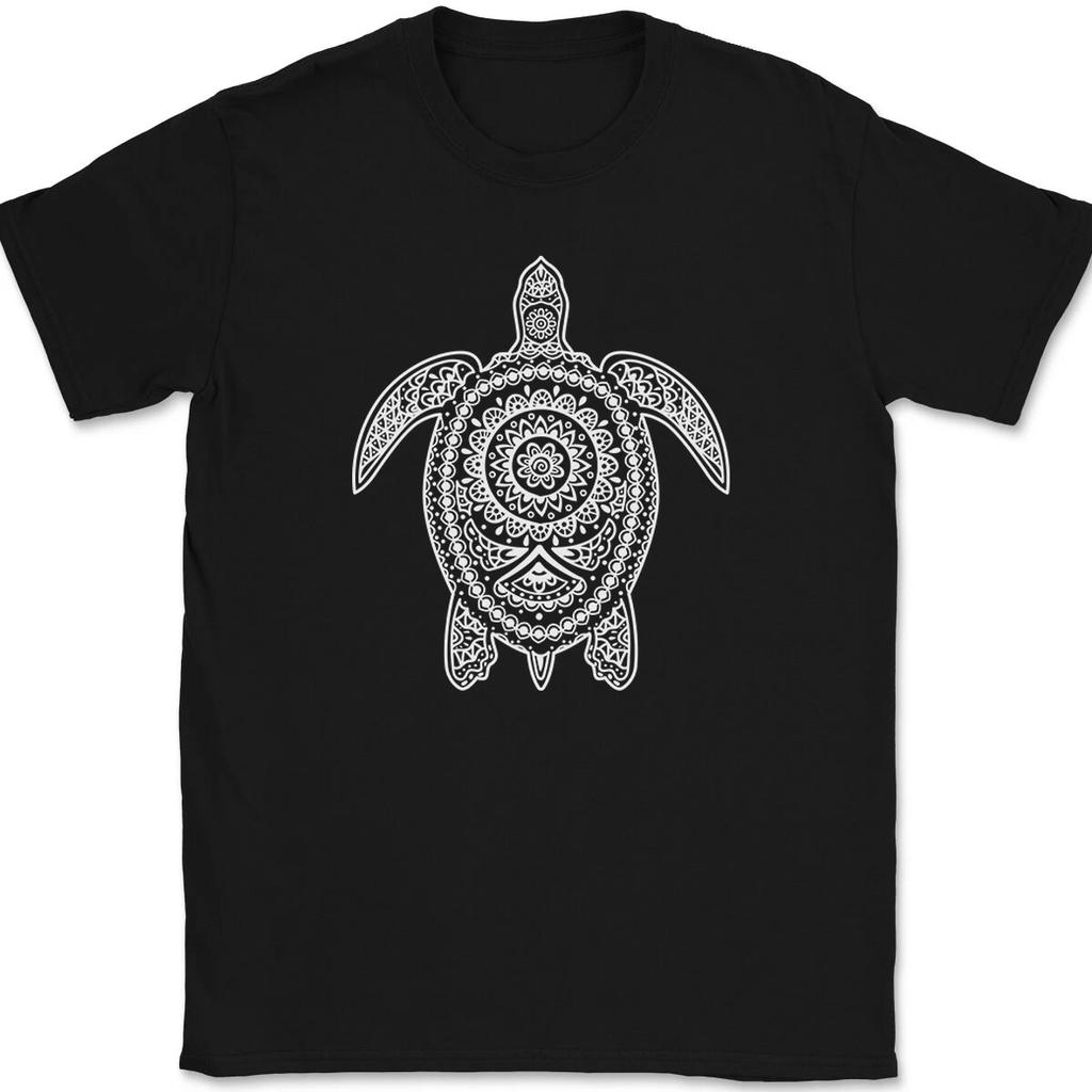 Turtle Mandala T-Shirt Beautiful Pattern Ocean Sea Shell Graphic Gift Tee