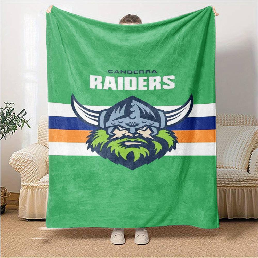 Canberra Raiders Logo Print Flannel Blanket High Quality Warm Comfortable Cover for All Seasons Perfect for Gifts Home Decor