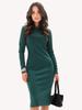 European & American Women's Long Zippered Knit Dress - Autumn/Winter Solid Color Fashion