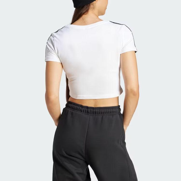 New Adidas Set In Sleeve T Shirt Women's White IR6112