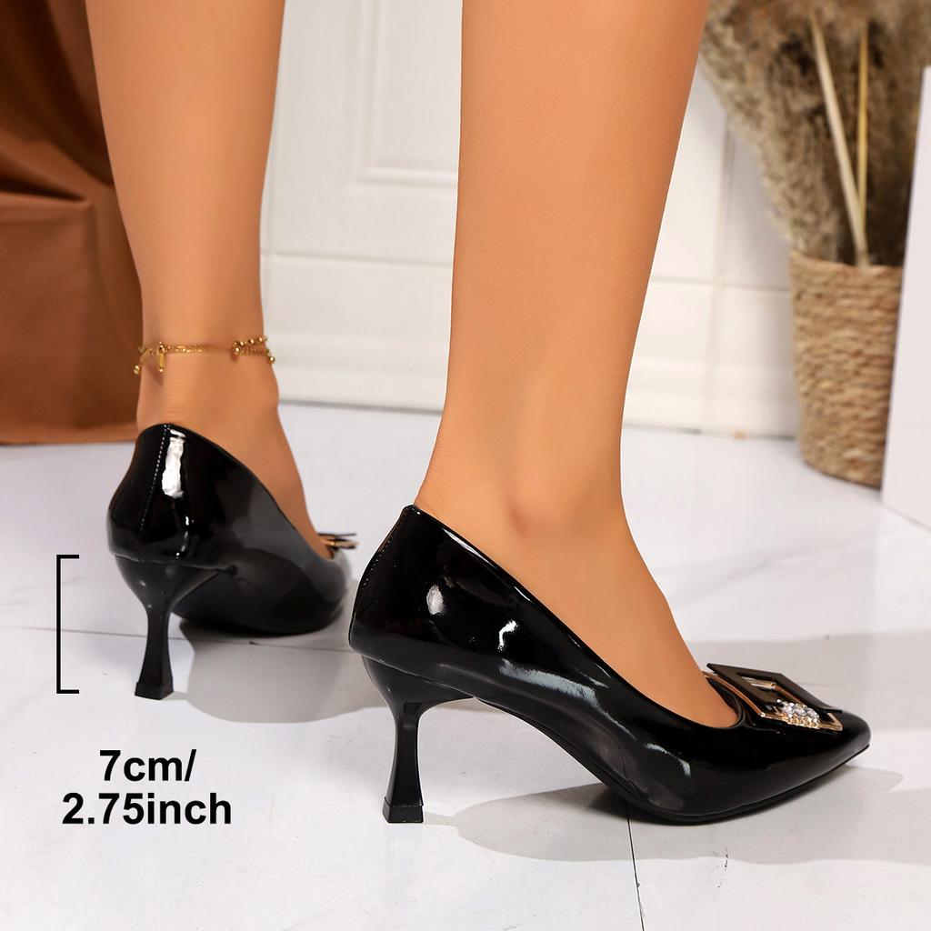 Spring New Versatile Women's Stiletto High Heels Pointed Head Shallow Mouth Professional Single Shoes Office Workers Show Temperament