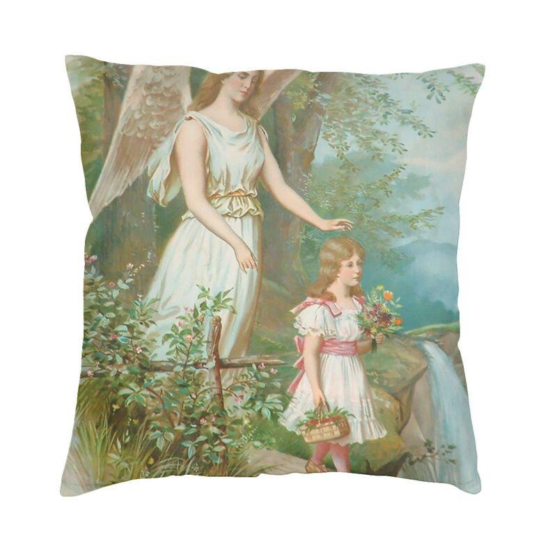 Victorian Angel Square Pillow Cover Home Decorative Vintage Angel Cushion Cover Throw Pillow For Sofa Double-Sided Printing