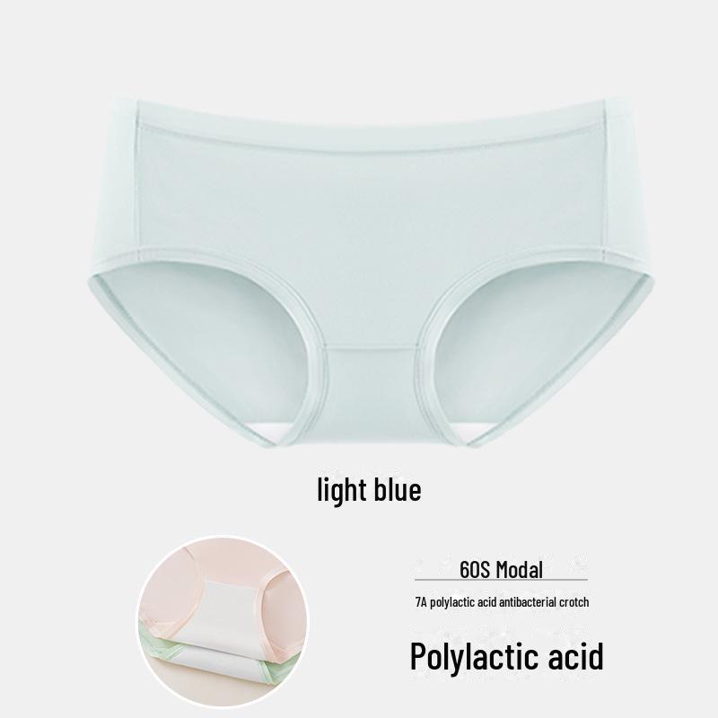 Seamless Women's Mid-Rise Modal Underwear with 7A Mulberry Silk and Antibacterial Crotch