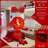 Red Xi Character Lanterns: Wedding Photo Props & Room Decorations