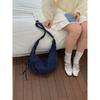 Cute Polka Dot Drawstring Crossbody Bag Korean Style Fashionable Shoulder Handbag Trendy Water Dumpling Bag for Women KTB
