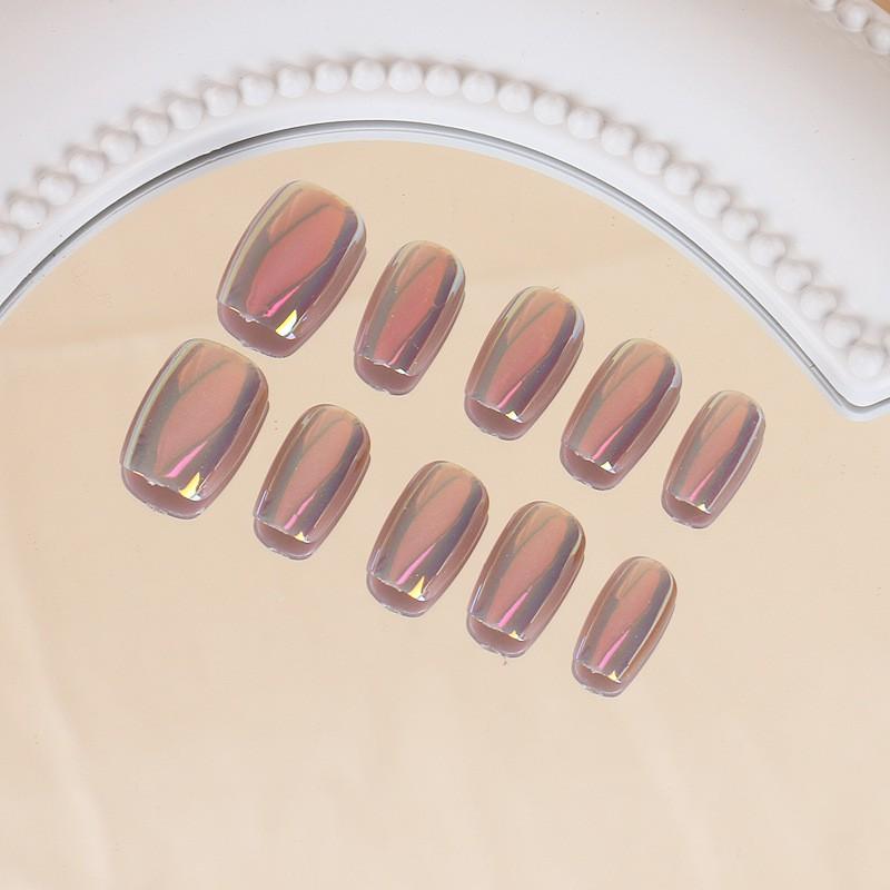 Ins Style Press On Nails Butterfly Pearl Handmade Fake Removable Women