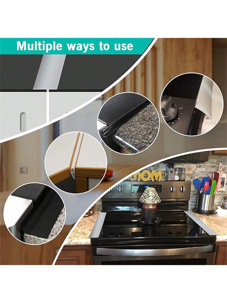 Silicone Stove Gap Covers Oil Dirt Resistant High-Temperature Resistant Strip Gas Gap Soft Sealing Strip Oven Gap Filler Seals