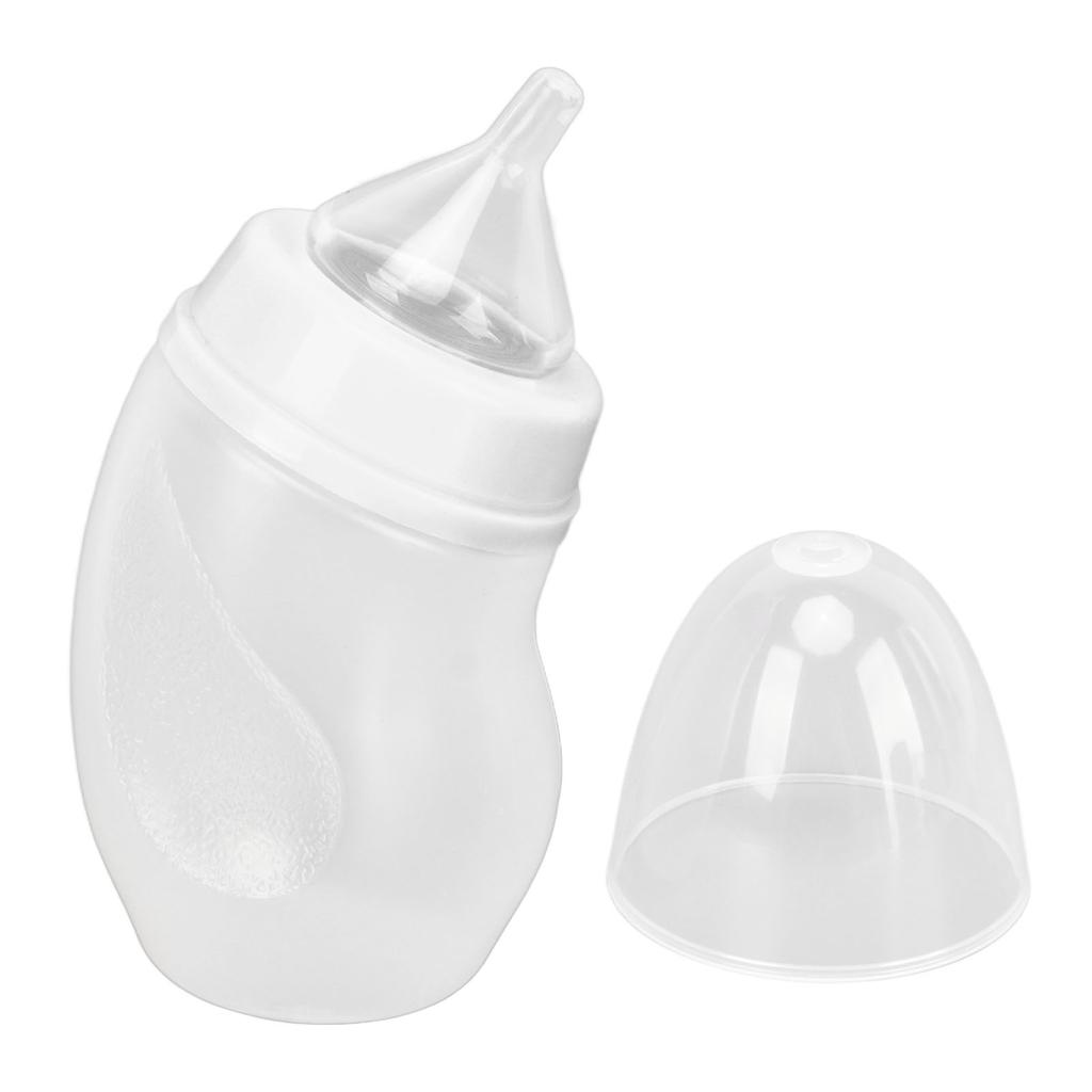 180ml Haustierfütterflasche Schiefkopf Haustierfütter-Saugerflasche für Babykatzen Hunde Weiß