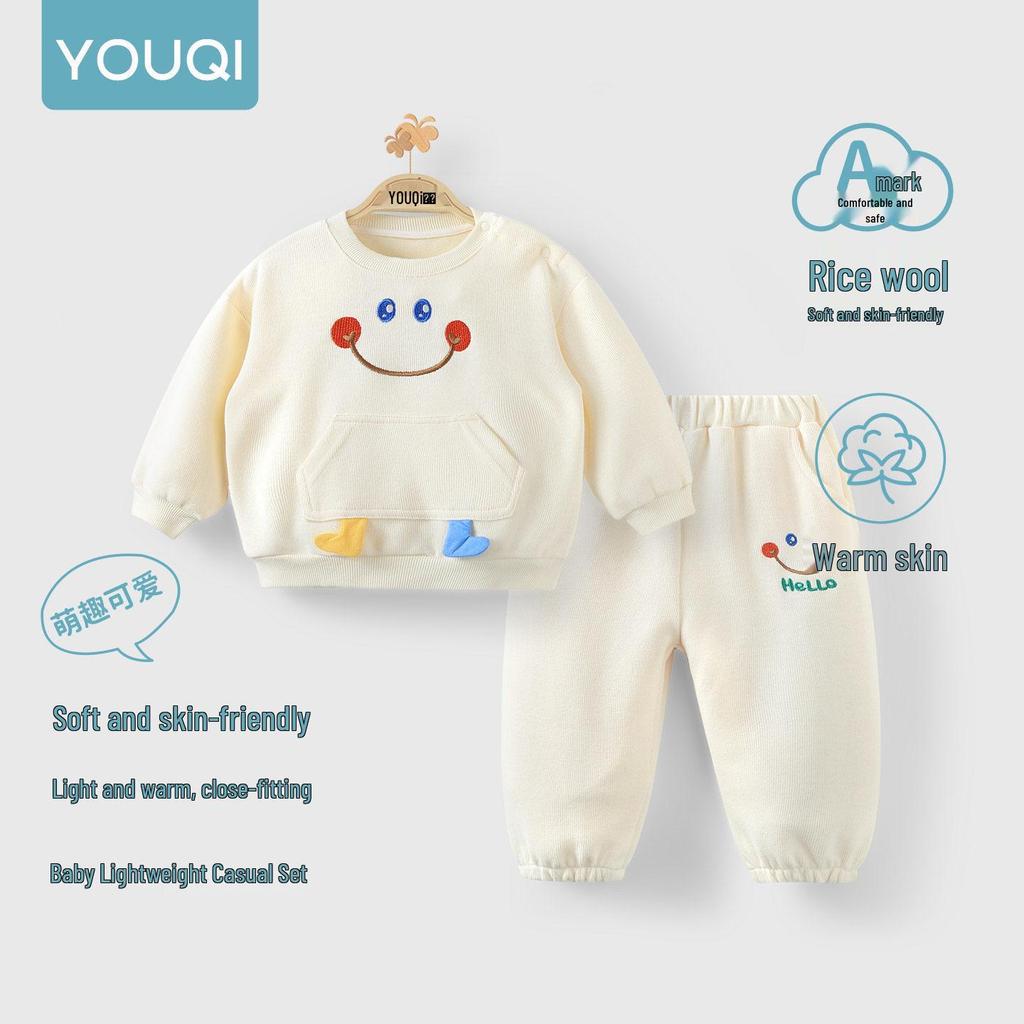Youqi Sweet Doll Collar Baby Girl Set: Stylish Two-Piece Summer Outfit for Going Out