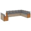 Vidaxl 10-Cz. Set di Mobili da Giardino con Cuscini, Beige, Polyrattan