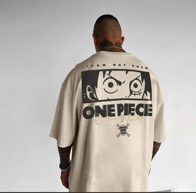 

Большая Соломенная Шляпа One Piece Футболка с Аниме-Принтом Мужская Летняя Хлопковая Свободная Уличная Одежда Повседневная Футболка с Коротким Рукавом и Графикой Одежда Y2k S