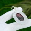 925 Silver Oval Rhodonite Gemstone Wedding Heart Chakra Birthday Mother Pendant
