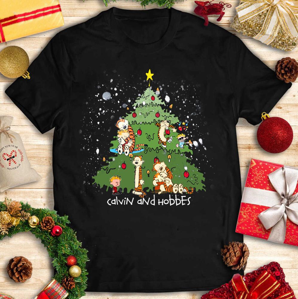 Calvin and Hobbes Happy Holiday CALVIN AND HOBBES T SHIRT S-5XL KN224 Unisex T-Shirt S
