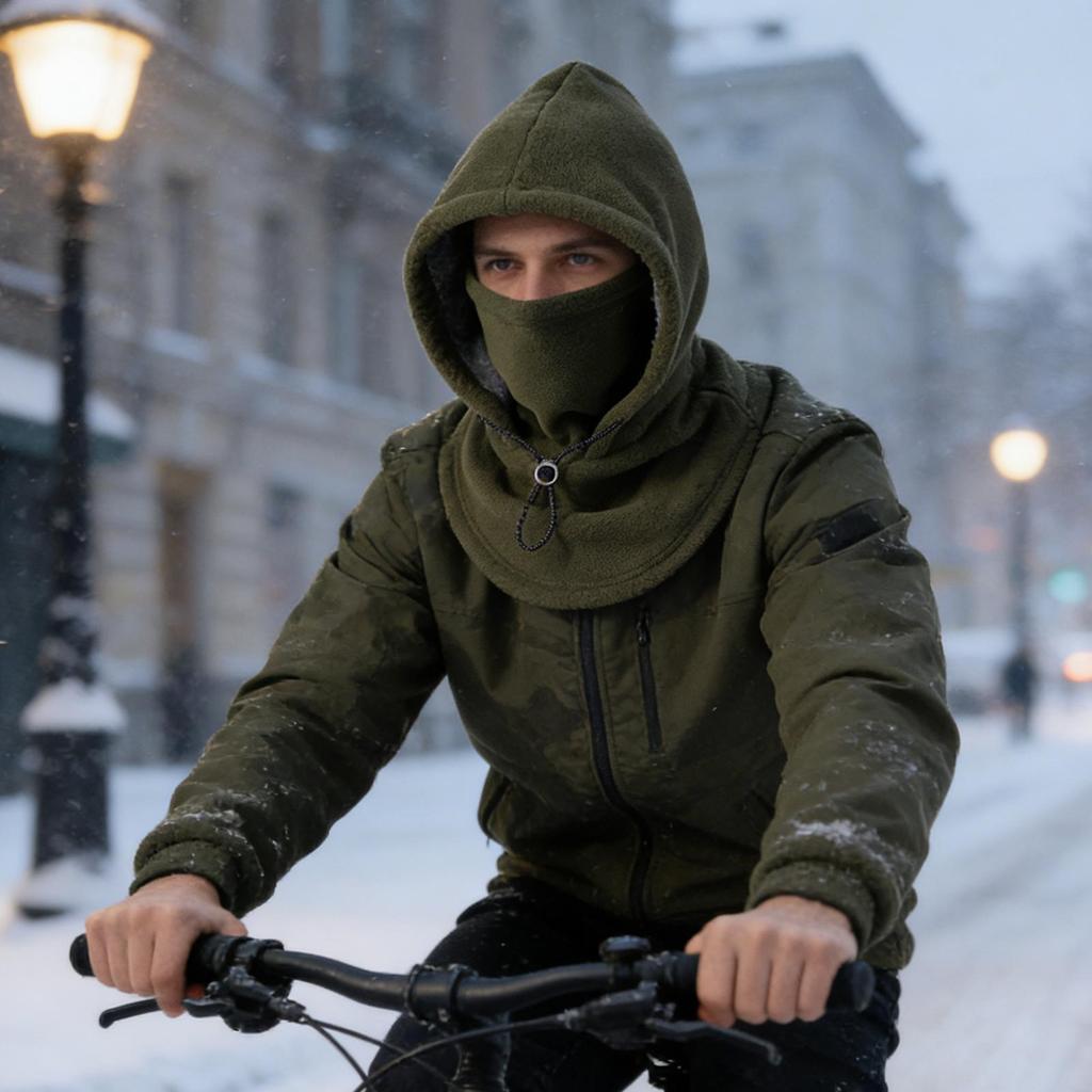 Winter Hood Hat Windproof Breathable Adjustable Drawstring Warmer Winter Hood Hat For Cold Weather Cycling Outdoor Work Hiking